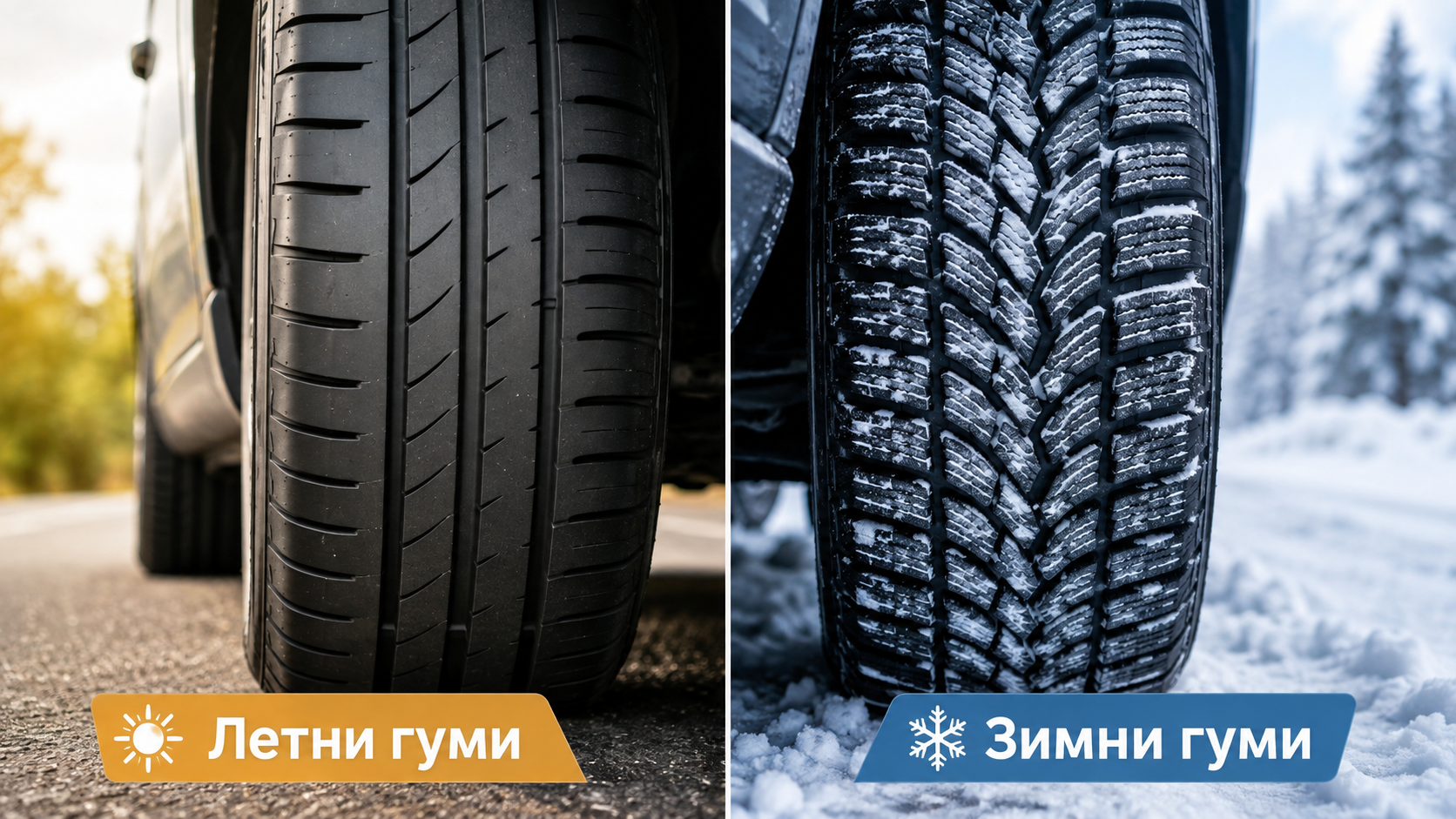 Разликата между летни и зимни гуми